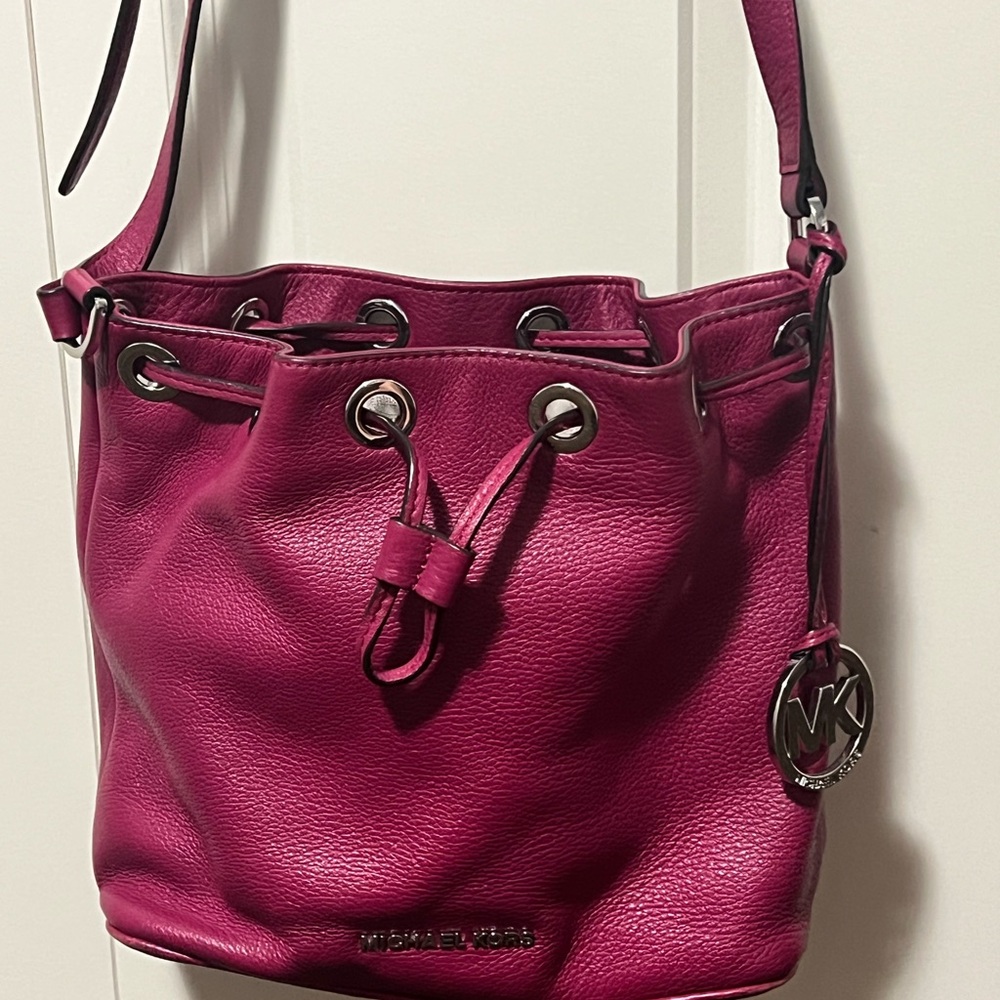 Michael Kors Pink Shoulder Bag with Silver Hardware